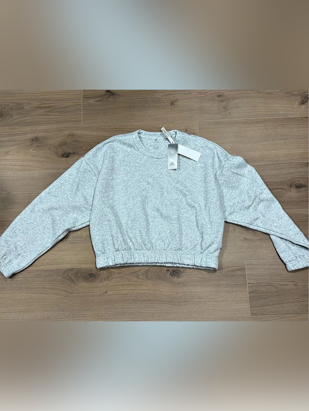 adidas Cropped Gray Sweatshirt Size Medium NWT